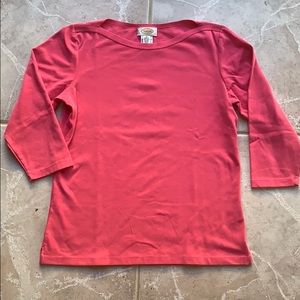 💎Talbots pink/ magenta top. Boat Neckline Small.
